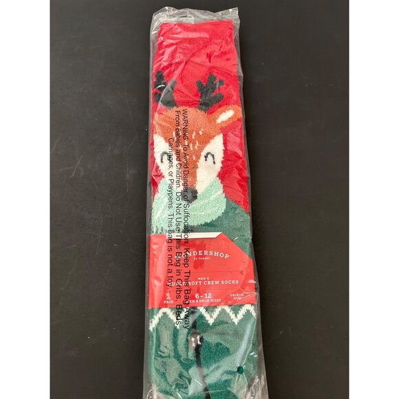 Mens Wondershop Super Soft Crew Socks Reindeer Size 6-12 Cotton Blend Christmas - Picture 9 of 10